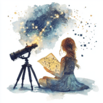 A beautiful night sky filled with colorful nebulae and a radiant moon casting soft light
